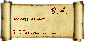 Bodoky Albert névjegykártya